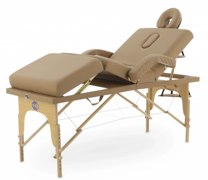 Массажный стол складной MED-MOS JF-Tapered 4-х секционный, кофе с молоком - 1