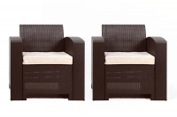Rattan premium, комплект из 2-х кресел в цвете венге с подушками